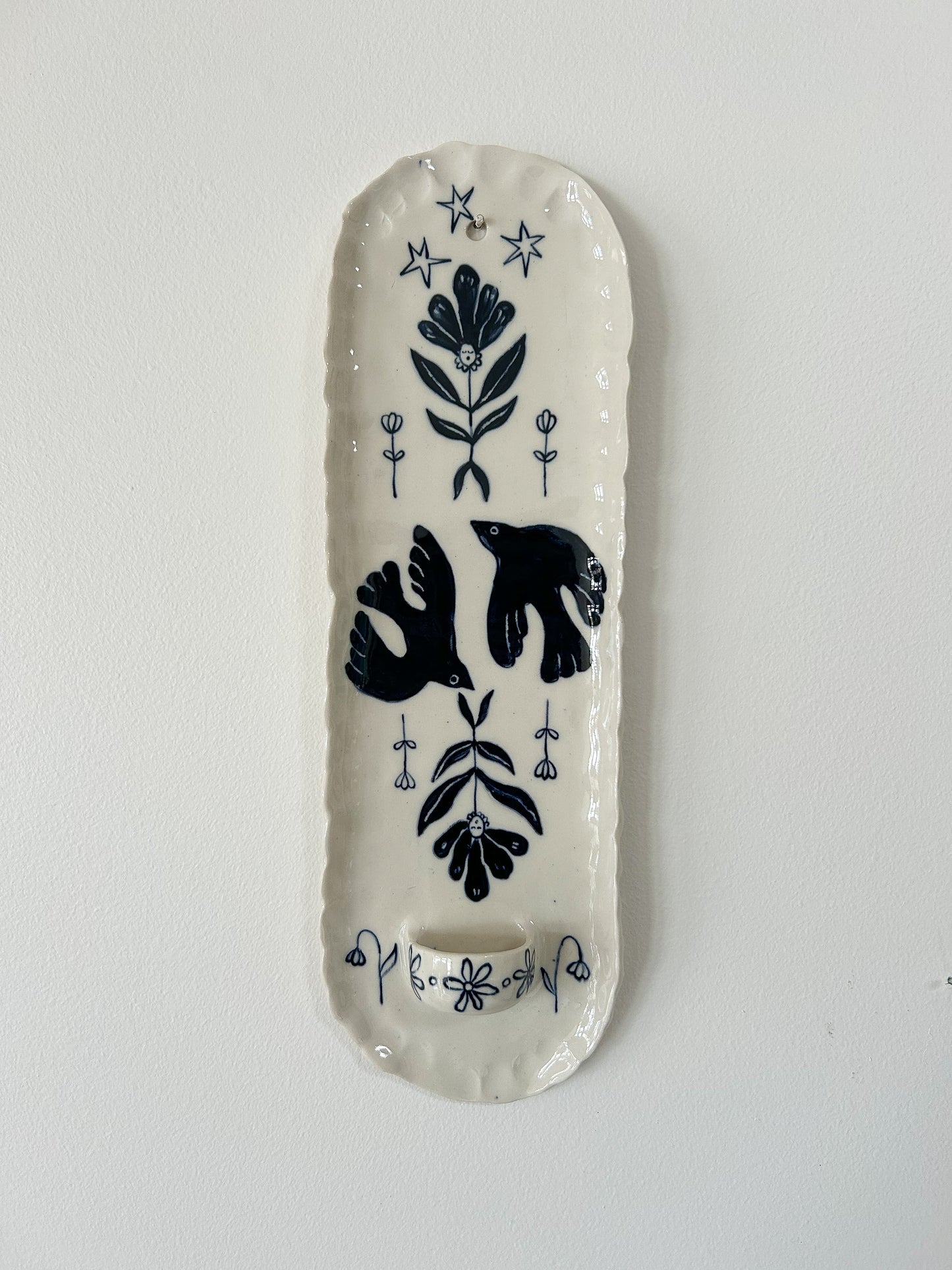 Blue Bird Candle Sconce