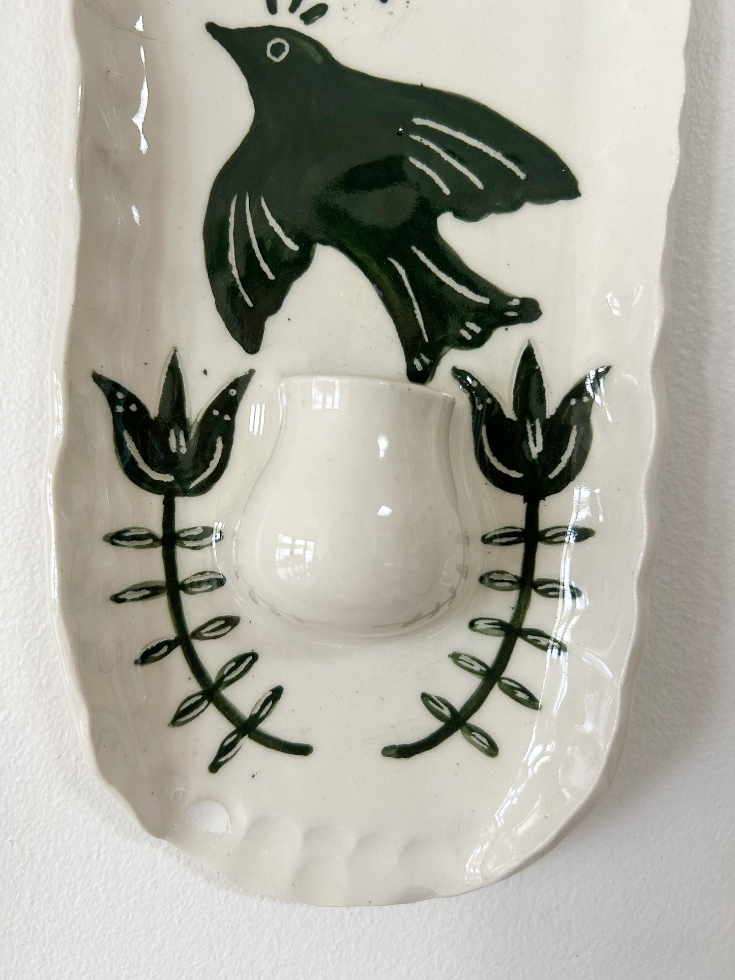 Green Bird Candle Sconce